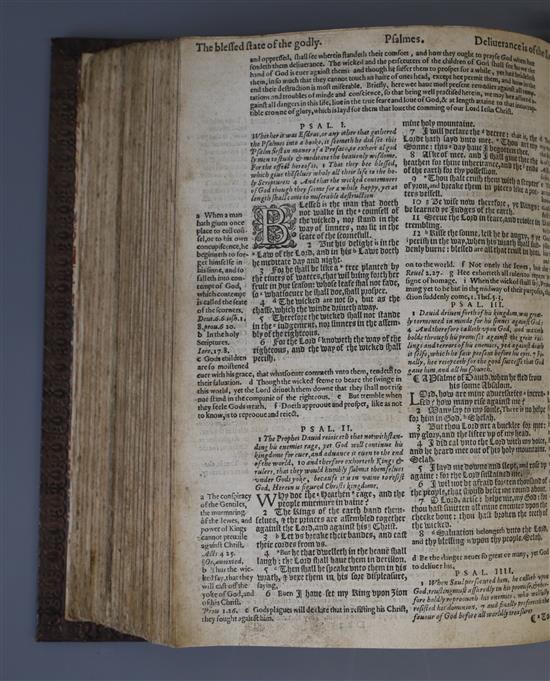 Bible in English - The Bible, Translated according to the Ebrewe and Greeke, qto, rebound embossed calf, lacking titles to Old and New